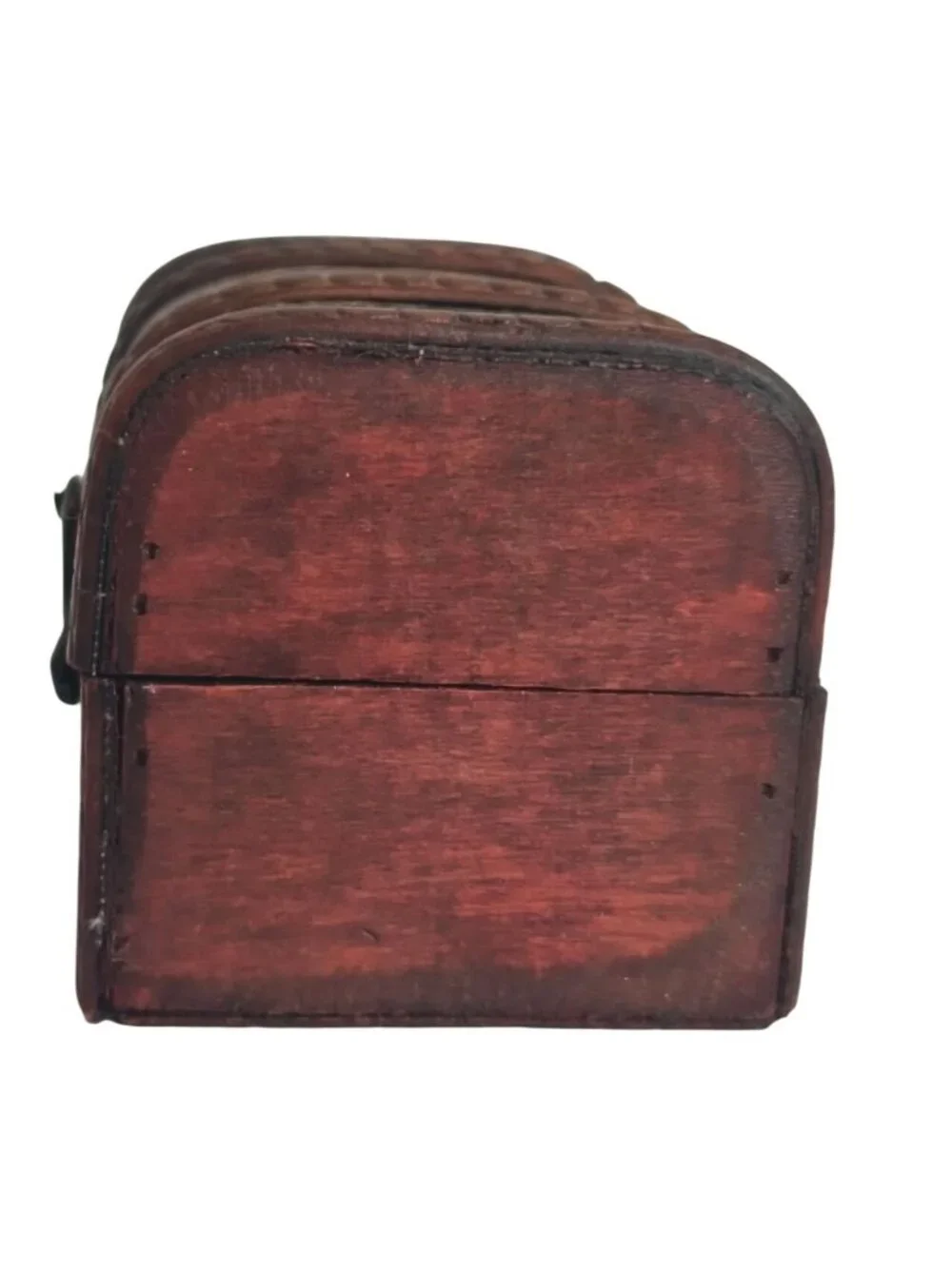 Vtg Wooden Treasure Chest Jewelry Box Metal Accents Latch Trinkets Keepsake Case